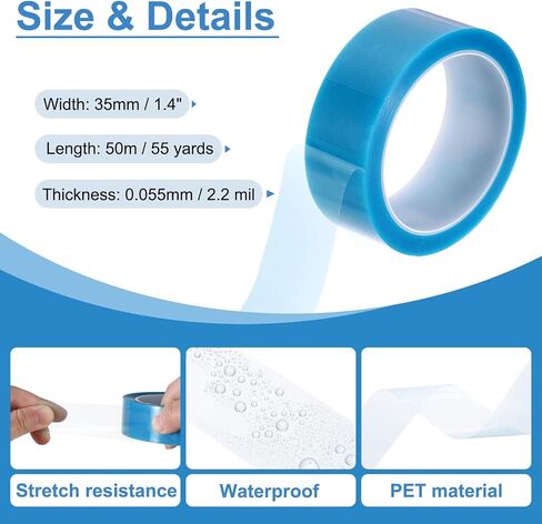 PATIKIL 20mm x 50m Refrigerator Tape PET Fridge Non-Residual Adhesive Tape for Fixing Drawer Refrigerator Air Conditioner Printer Sky Blue in Saudi Arabia