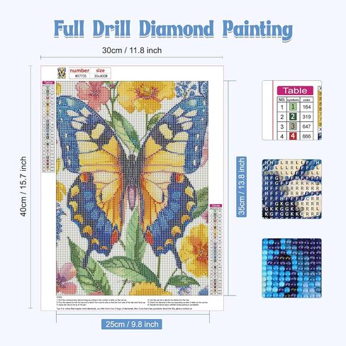 NAIMOER Butterfly Diamond Painting Kits for Adults, DIY 5D Diamond Painting Spring Butterfly Patterns, Full Drill Diamond Art Kits Perfect for Relaxation and Home Wall Decor 30x40cm in Saudi Arabia