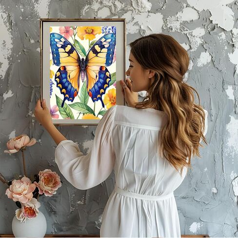 NAIMOER Butterfly Diamond Painting Kits for Adults, DIY 5D Diamond Painting Spring Butterfly Patterns, Full Drill Diamond Art Kits Perfect for Relaxation and Home Wall Decor 30x40cm in Saudi Arabia