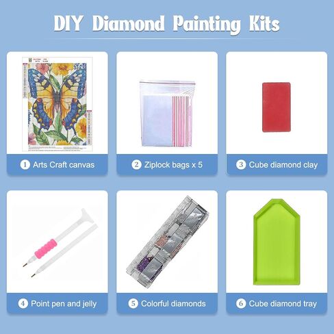 NAIMOER Butterfly Diamond Painting Kits for Adults, DIY 5D Diamond Painting Spring Butterfly Patterns, Full Drill Diamond Art Kits Perfect for Relaxation and Home Wall Decor 30x40cm in Saudi Arabia