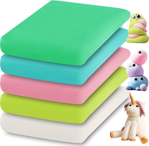 Tomorotec Kids Ultra-Light Air Dry Modeling Clay Set 300g 6 Macaron Colors, Soft Easy to Mold for Arts Crafts, Non-Toxic Safe for Children, Enhances Creativity & Fine Motor Skills, No Baking Required in Saudi Arabia