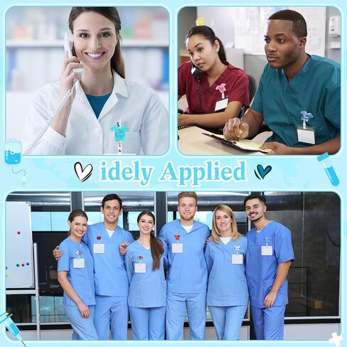 Quelay 18 Pcs Funny Nurse Badge Reel Acrylic Nursing Badge Holders Retractable Medical Reels Holders Cute ID Name Holder Clips for Nurses Student Doctor Office Gift Supplies(Scrub Life Fun) in Kuwait