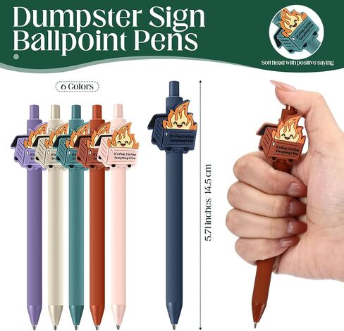 Eaasty 60 Pcs Dumpster Fire Pocket Notebooks Bulk Funny Inspirational Pen with Saying Dumpster Fire Ballpoint Pen Notebook Employee Appreciation Gift for Coworker Team Custodian Teacher (Colorful) in Saudi Arabia