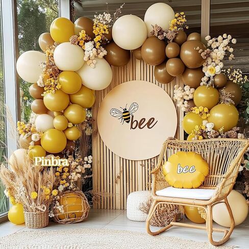 Balloon Garland Arch Kit Yellow Blush White Sand Brown Balloons Double Stuffed Mustard Yellow Different Sizes For Neutral Baby Shower Wedding Birthday Fall Party Decorations in Saudi Arabia
