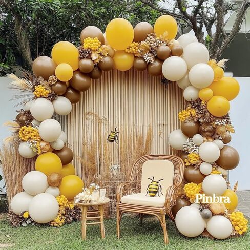 Balloon Garland Arch Kit Yellow Blush White Sand Brown Balloons Double Stuffed Mustard Yellow Different Sizes For Neutral Baby Shower Wedding Birthday Fall Party Decorations in Saudi Arabia