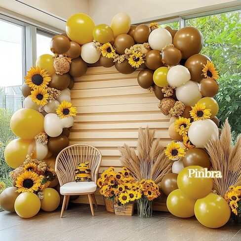 Balloon Garland Arch Kit Yellow Blush White Sand Brown Balloons Double Stuffed Mustard Yellow Different Sizes For Neutral Baby Shower Wedding Birthday Fall Party Decorations in Saudi Arabia