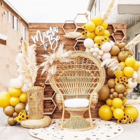 Balloon Garland Arch Kit Yellow Blush White Sand Brown Balloons Double Stuffed Mustard Yellow Different Sizes For Neutral Baby Shower Wedding Birthday Fall Party Decorations in Saudi Arabia