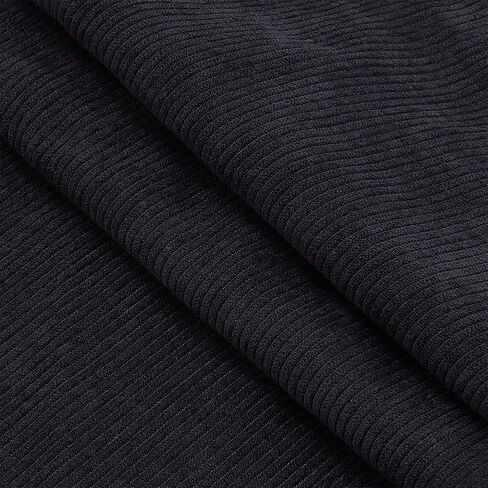 WADORN 61x39 Inch Corduroy Fabric, Stretch DIY Sewing Materials Soft Quilting Fabric for Clothing Dress Pants Costume Sofa Throw Pillow Cover Making, Black in Saudi Arabia