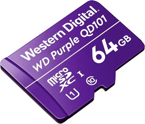ويسترن ديجيتال بطاقة microSDHC للمراقبة بالفيديو الذكي سعة 32 جيجابايت من ويسترن ديجيتال بيربل اس سي QD101، قدرة تحمل فائقة حتى 16 تيرابايت in Kuwait