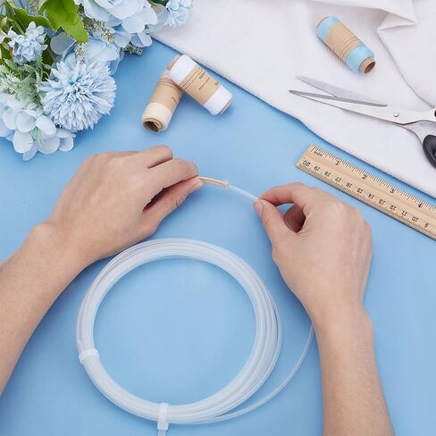 Benecreat 5.47 ياردة لفة BONING BONING ، 3MM PVC شرائح مشد حول أبيض حزام BONING in Saudi Arabia