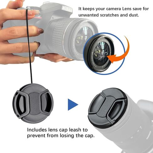 62mm Camera Lens Cap Compatible for Nikon AF 28-100mmf/3.5-5.6G,AF 35-70mmf/2.8D,AF Nikkor 85mmf/1.8D Lens and for Sony E 18-200mmf/3.5-6.3OSSLE(SEL18200LE) Lens(62mm Lens Cap) in Saudi Arabia