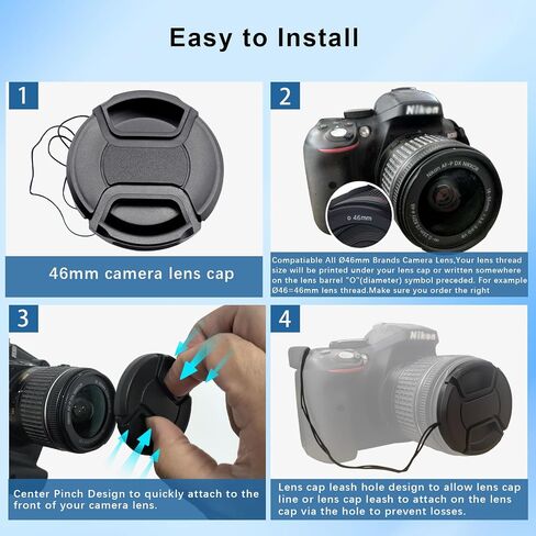 62mm Camera Lens Cap Compatible for Nikon AF 28-100mmf/3.5-5.6G,AF 35-70mmf/2.8D,AF Nikkor 85mmf/1.8D Lens and for Sony E 18-200mmf/3.5-6.3OSSLE(SEL18200LE) Lens(62mm Lens Cap) in Saudi Arabia