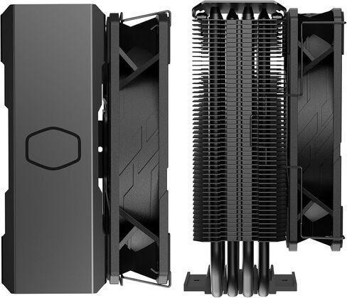 مبرد هواء وحدة المعالجة المركزية Cooler Master Hyper 212 أسود، مروحة SickleFlow 120 Edge، غطاء علوي من الألومنيوم، 4 أنابيب حرارية نحاسية، CryoFuze، طول 152 مم، أقواس AMD Ryzen AM5/AM4، Intel LGA1700/1200 (RR-S4KK-25SN-R1) in Kuwait