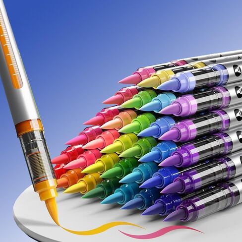 120 Colors Acrylic Paint Markers Set, Water Based Acrylic Paint Pens With Visual Ink Window,Soft Brush Tip Acrylic Markers for canvas, Egg, rock painting,Wood, Stone, Glass, Fabric and DIY Crafts Art in Saudi Arabia