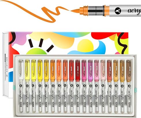 120 Colors Acrylic Paint Markers Set, Water Based Acrylic Paint Pens With Visual Ink Window,Soft Brush Tip Acrylic Markers for canvas, Egg, rock painting,Wood, Stone, Glass, Fabric and DIY Crafts Art in Saudi Arabia