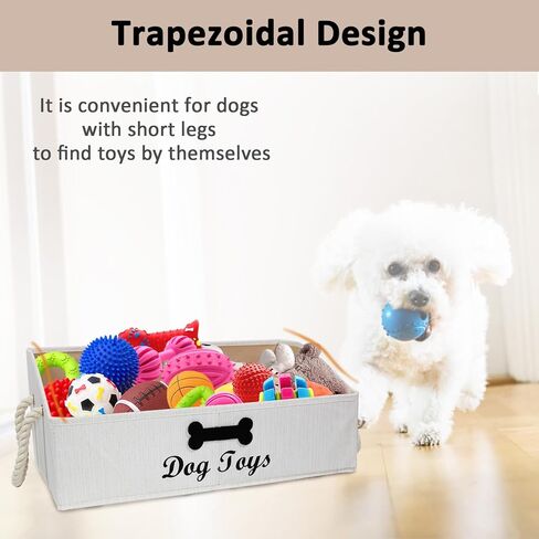 2 Pack Dog Toy Basket |Trapezoid Fabric Dog Toy Bin|Dog Toy Box for Living Room Area|Collapsible Dog Basket|Pet Toy Basket for Dogs|Dog Stuff Organizer for Pet Toys,Leash,Blanket-Cute Printing in Kuwait