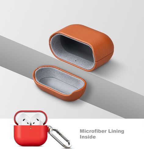 LOPIE Leather Case Designed for AirPods 4 and AirPods 4 with Active Noise Cancellation Leather Case, Handmade Case Fully-Wrapped with Top Grain Leather, Protective Hard Cover for Gen 4 AirPods - Blue in Kuwait