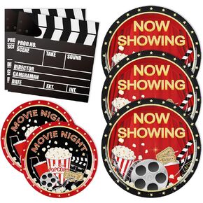 Whaline 72pcs فيلم Night Party Supplies Decorations Movie Mostm