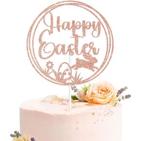 Happy Easter Cake Topper ، Bunny Easter Baby Shower Cake Decor