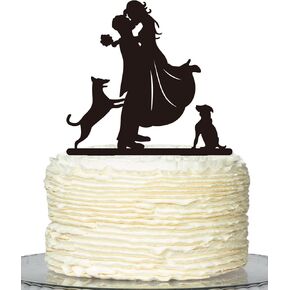 Wedding Cake Topper,Dog Funny Mr & Mrs, Bride and Groom Wedding Party Decoration —Dogs