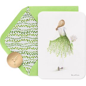 Papyrus Blank Cards with Envelopes - Designed by Bella Pilar and In Partnership with BCRF, Floral Girl (12-Count)