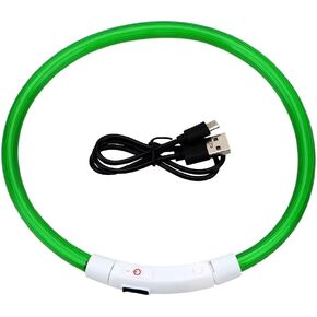 قلادة LED قابلة لإعادة شحن USB مضاءة سوار السلامة قلادة متوهجة توهج في The Dark Super Bright for Party Favors عيد ميلاد الأنشطة في الهواء الطلق (Verde)