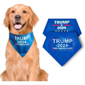 Trump Dog Bandana, Dog Bandanas Breathable Pet Triangle Scarf, Take America Back, American Flag Trump Bandana for Medium Large Dogs