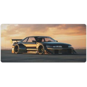 Large Mouse Pad Gaming Cool R33 Racing Car JDM Sunset Car Desk Mat Long Big Mousepad Extended Keyboard Computer Pad Office Desk Organizers and Accessories 23.6 x 11.8 inch