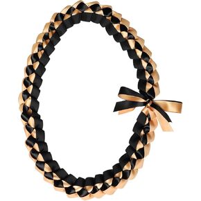 Sumersha Graduation Ribbon Leis Leis Handmade Loldlace 47.2 Inch 2024 Graduation Leis لحفل التخرج (الذهب الأسود)