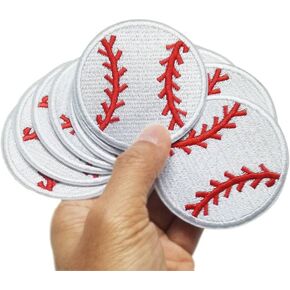 مجموعة من 12pcs البيسبول البيسبول لعبة Softball Game Day Iron on Sew on Cloth Patches Patches Machine Machine NeedleCraft Sewing 2.6 "x2.6"