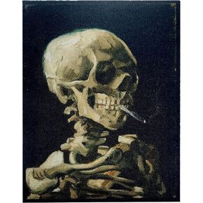 Pinsanity Vincent Van Gogh 'Skull of a Skeleton with Burning Cigarette' Iron-on Patch