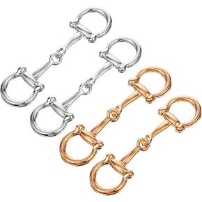 4 PCS Horsebit Silk Silk Comple Ring ، 4 PCS Gold and Silver Metal Rings for Women Women Ring Ring Clip Horsebit Clasp Shawl Clips Sclips Pin