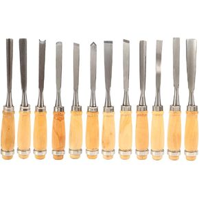 Wood Carving Chisels Sets, 12 Piece Professional Wood Carving Sharp Hand Chisel DIY Tools, DIY Wood Carving Kit Woodworking Gouges for Beginners, Hobbyists
