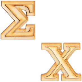 Official Sigma Chi Greek Letter Set - Classic Font Double Layer Wooden Greek Letters - Precision Cut Natural Wood Letter for Fraternity Paddles and DIY Projects
