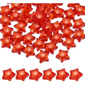 HARFINGTON 100pcs Acrylic Star Beads, 14mm Star-Shaped Pony Loose Spacer Beads for Friendship Bracelet Necklace Jewelry Making DIY Crafts Party Decoration Supplies, Dark Purple