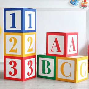 11.8 بوصة ABC و 123 صناديق بالون كتل للعودة إلى المدرسة صديق الشارع ديكور عيد ميلاد ديكور