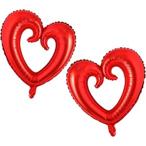 SOOCHAT 43 بوصة بالونات القلب ، والبالينات رومانسية كبيرة من قلب رقائق القلب لأزخرفة حفل زفاف عيد الحب 2 مساءً
