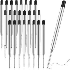 24 PCS حبر الحبر عبوات ، عبوات PEN PROOND METLAND ، عبوات الحبر الأسود ، استبدال عبوات PEN PEN للحصول