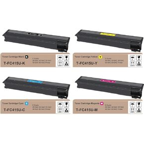T-FC415U Toner Cartridge Set (4-Pack, CMYK) High Yield Comaptible TFC415U T-FC415U-K T-FC415U-C T-FC415U-M T-FC415U-Y Toner Cartridge for Toshiba E-Studio 2515AC 3015AC 3515AC 4515AC 5015AC Printer