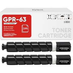 GPR-63 Black Toner Cartridge 2-Pack High Yield GPR63 4766C003AA Replacement for Canon GPR-63 Toner Cartridge imageRUNNER Advance DX 6855i 6860 6860i 6870 6870i Printer Ink