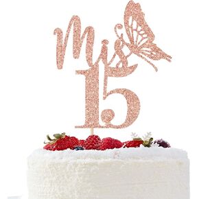 Mis 15 Cake Topper, Happy 15th Birthday Cake Topper, Mis Quince, Hello 15, Happy 15th Birthday Party Decorations, Gold Glitter