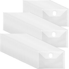 60Pcs Clear Plastic Envelopes A8 Size, 4.5"x6.5" Poly Envelopes, Waterproof & Dust-Proof File Folders Document Folders for Organizing Files, Document