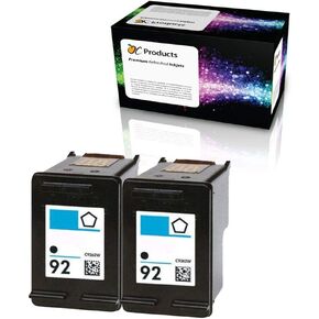 Refilled Ink Cartridge Replacement for HP 92 for PSC 1510 PhotoSmart C3180 C4180 C3100 Deskjet 5440 D4160 Printers (2 Black)