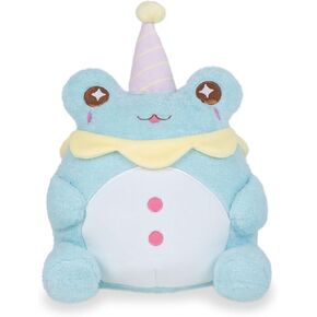 Cuddle Barn PlushGoals - Clown Wawa Blue Kawaii Cute Soft Frog Plush Toy, 9 inches