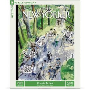 New York Puzzle Company - New Yorker Pawns in the Park - 1000 قطعة Jigsaw Puzzle لعائلة ليالي لعبة Victoria Tentler -Krylov