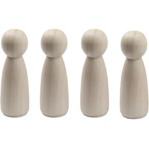 20pcs 75mm/3 "خشبي غير مكتمل دمية PEG DOLL DOLL PEOPLES FOR DIY ART CRAFT PEG PEG GAME DECER