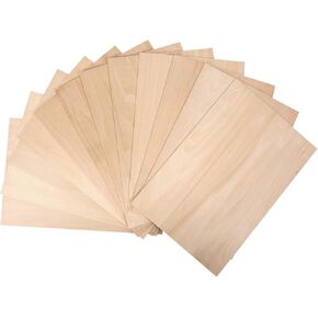 Keileoho 6 Pack Balsa Wood Sheets 12 × 8 × 0.06 بوصة ، لوحات خشبية رقيقة كبيرة للحرف اليدوية مقاومة مضادة لتشويه اللوحة السهلة اللوحة الطبيعية غير المكتملة لنماذج DIY