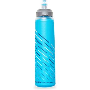 HydraPak UltraFlask Speed 500ml 2-Pack - Collapsible Soft Flask Water Bottle for Hydration Vests and Running Packs with Easy Open Cap (500 ml/17 oz), Malibu Blue