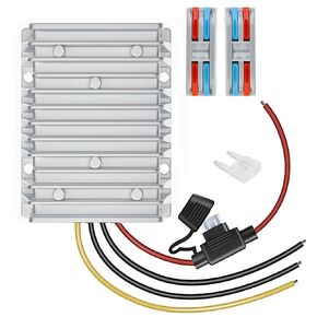 HOMELYLIFE 30A 360W DC 18V/20V/24V/36V/48V to 12V Voltage Converter with Fuse Step Down Regulator Buck Reducer Power Converter Waterproof Transformer for Golf Cart