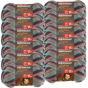 Bernat Shadow, Softee Chunky Ombre Yarn, Multipack of 12, 12 Pack